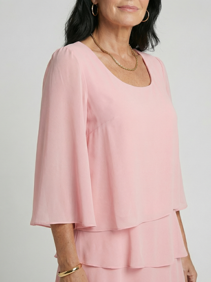 Harper | Layered Flare Sleeve Knee Length Dress