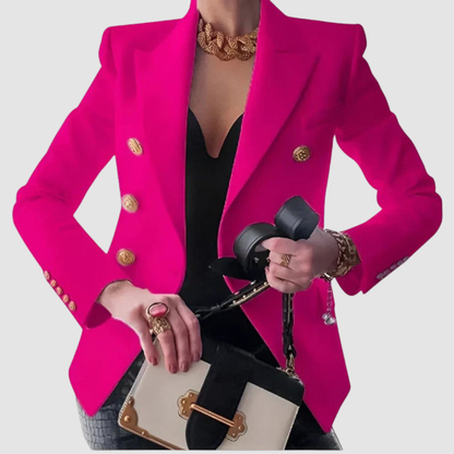 Marsha – Double-Breasted Gold Button Blazer