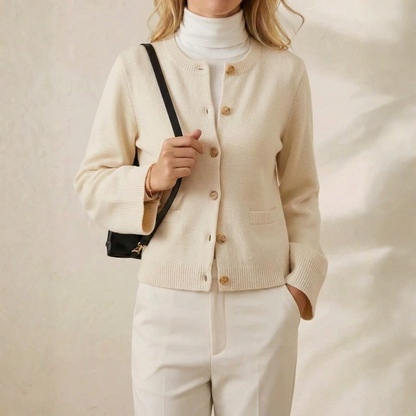 Erica – Button-Up Ribbed Knit Cardigan