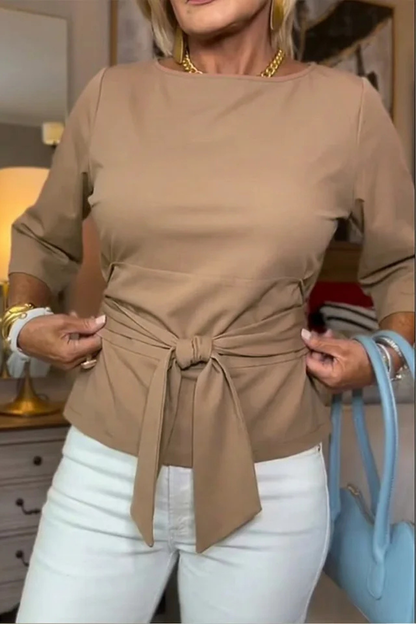 Joanne – Tie Waist Bow Detail Top
