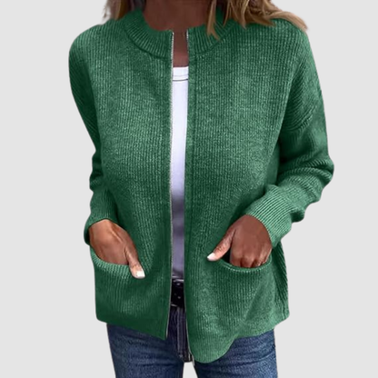 Corinne – Elegant Knit Zip-Up Cardigan