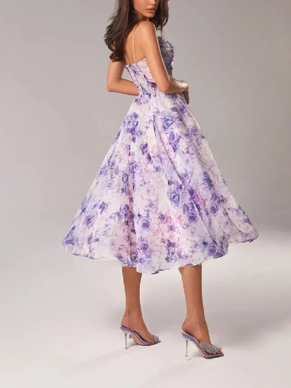 Karlee | Elegant Printed Strapless Dress