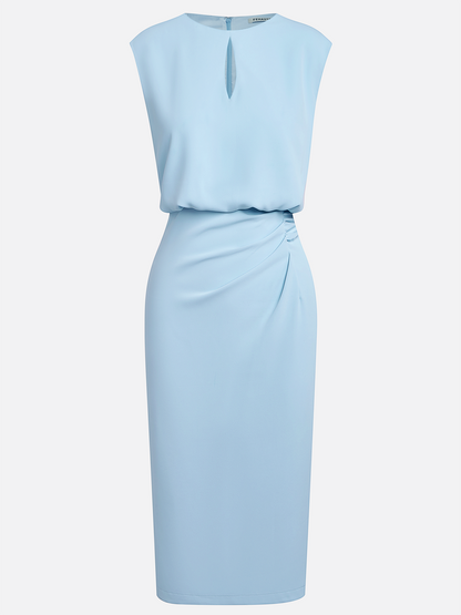 Jayda | Midi Dress with Side Draping and Sophisticated Charm