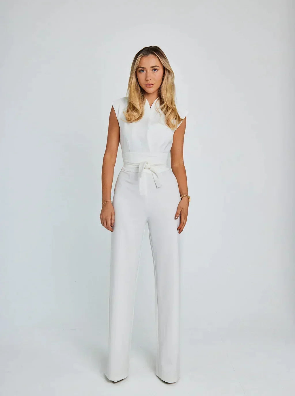 Elvira – Sleeveless Belted Wide-Leg Jumpsuit