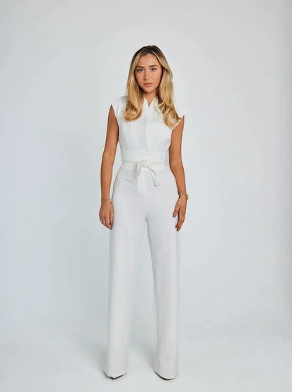 Elvira – Sleeveless Belted Wide-Leg Jumpsuit