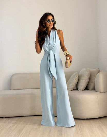 Rachel – Halter Neck Wide-Leg Jumpsuit