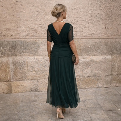 Mikaela – Draped Chiffon Maxi Dress