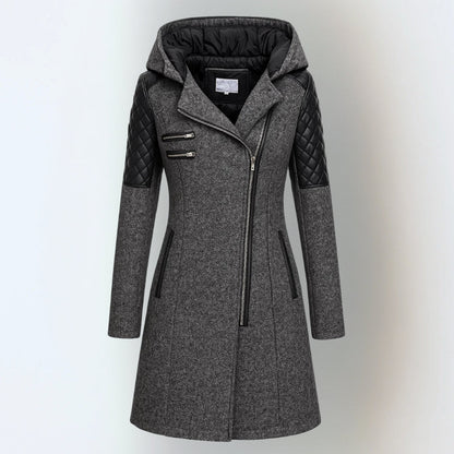 Ginger – Hooded Quilted Panel Winter Coat