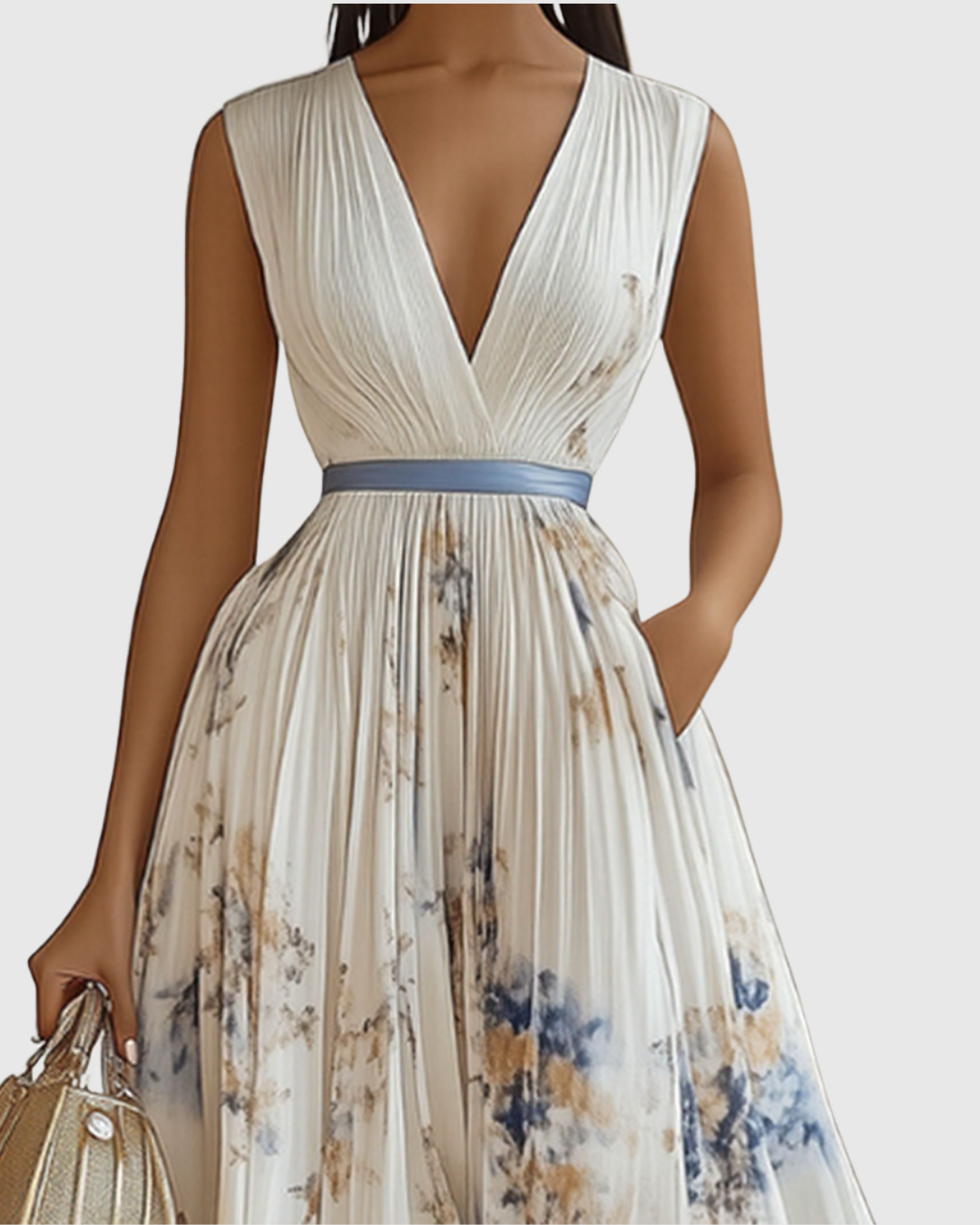 Fern | Elegant Pleated Maxi Dress