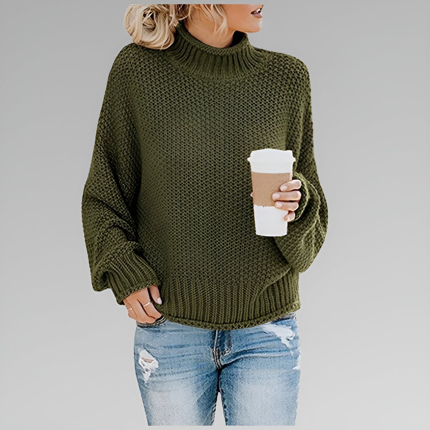 Wanda – Relaxed Mock Neck Knit Jumper