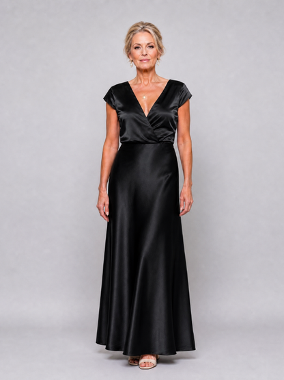 Hazel | Cap Sleeve Wrap Maxi Dress
