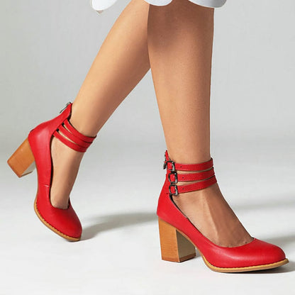 Kallie | Triple Buckle Heels