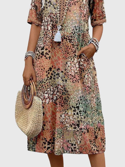 Rikkie | Elegant Floral Midi Dress