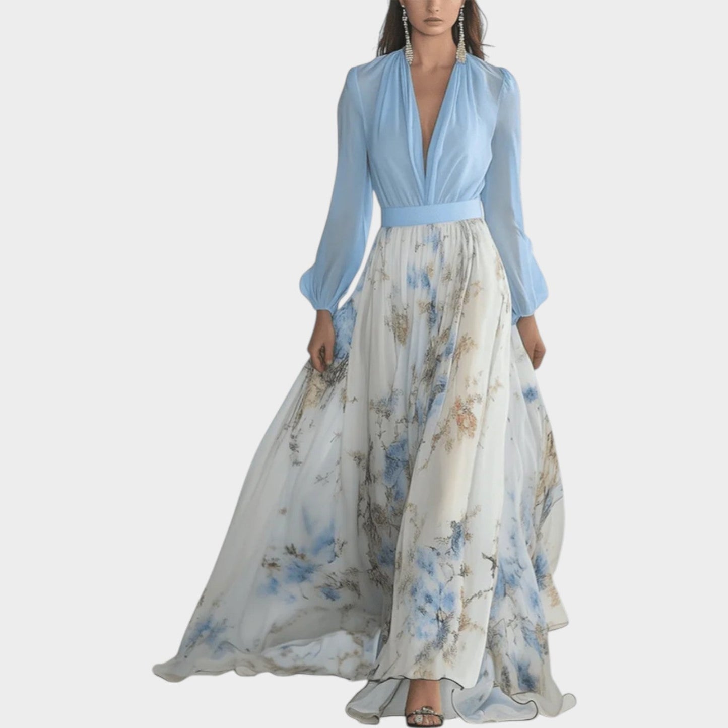 Aubrey – Floral Chiffon-Look Maxi Dress