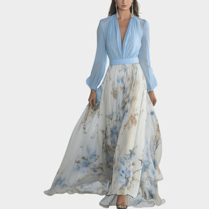 Aubrey – Floral Chiffon-Look Maxi Dress