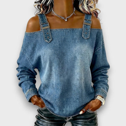 Grace | Off-Shoulder Denim Top