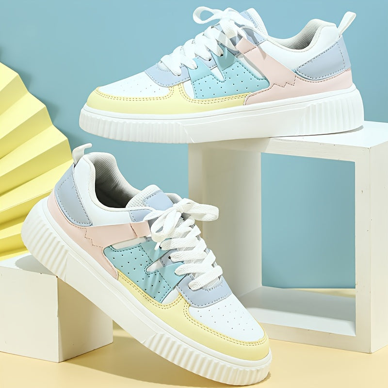 Janet – Lace-Up Colourblock Platform Sneakers