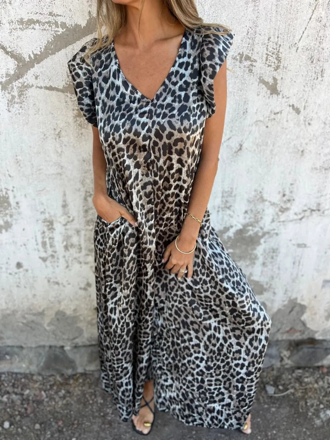 Pamela – Animal Print Tiered Midi Dress