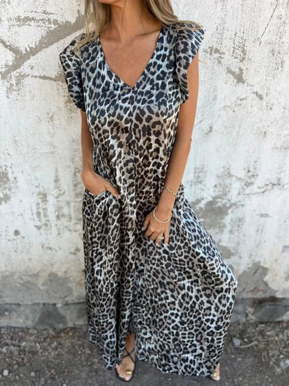 Pamela – Animal Print Tiered Midi Dress