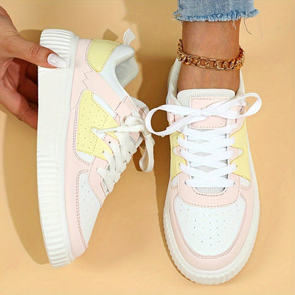 Janet – Lace-Up Colourblock Platform Sneakers