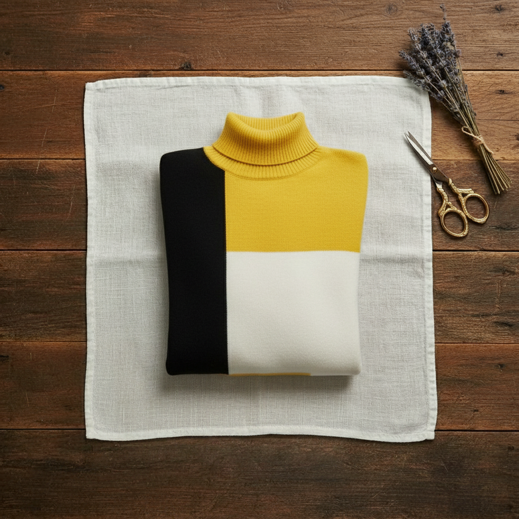 Melinda – Colour-Block Turtleneck Knit Jumper