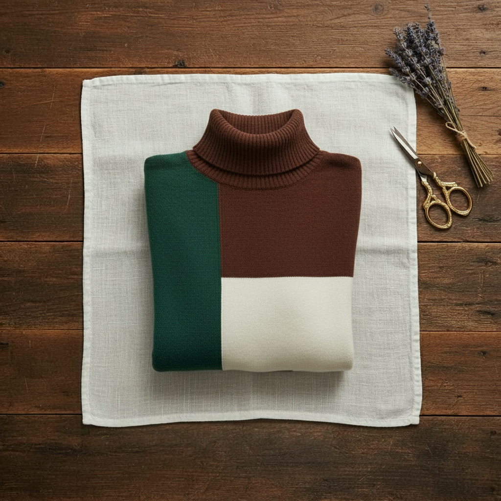 Melinda – Colour-Block Turtleneck Knit Jumper