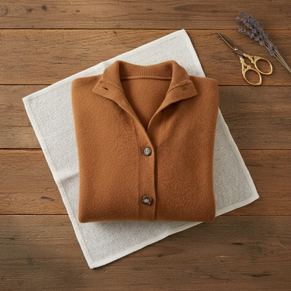 Donna – Button-Up Collared Knit Cardigan
