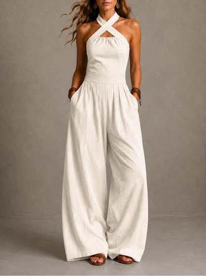Jodi – Wide-Leg Halter Jumpsuit