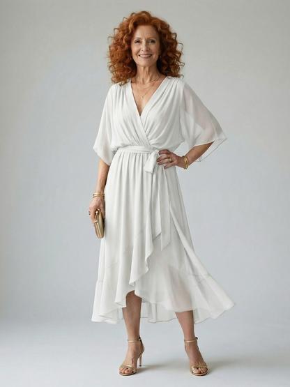 Alanna | Light Drape Midi Dress