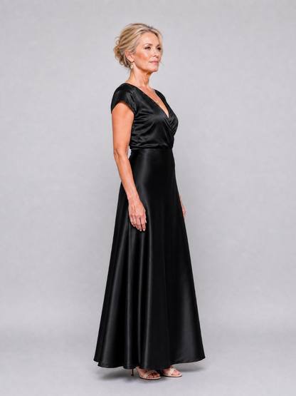 Hazel | Cap Sleeve Wrap Maxi Dress