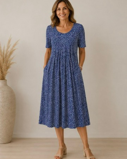Fiona – Floral Midi Dress with Pockets