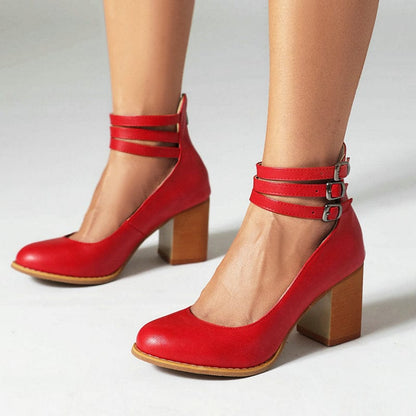 Kallie | Triple Buckle Heels