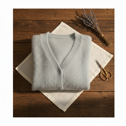Marla – Fluffy V-Neck Button Cardigan