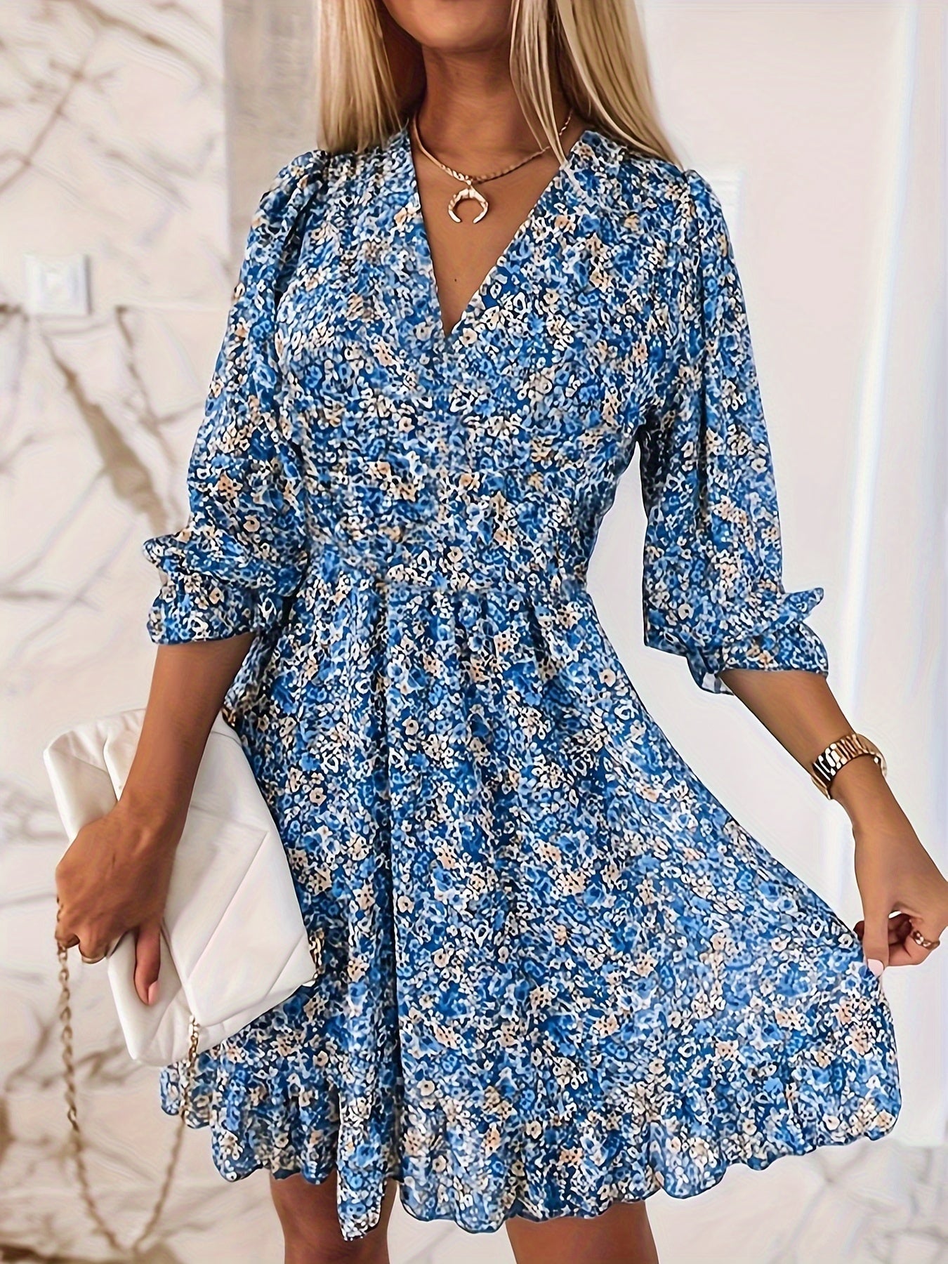Junia | Floral Ruffle Mini Dress