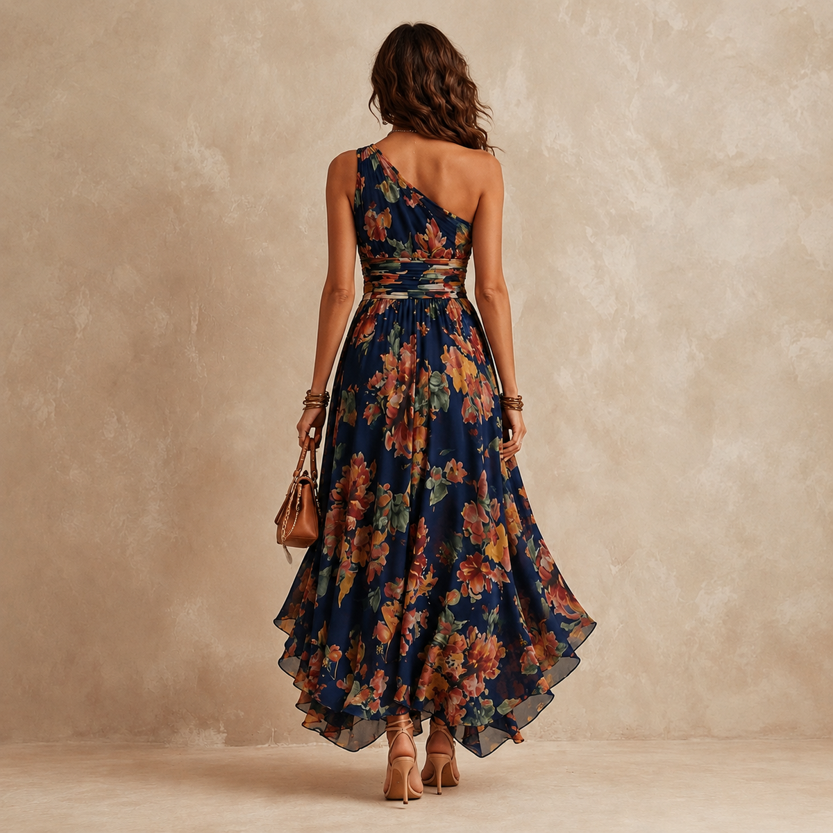 Robyn – One-Shoulder Floral Maxi Dress