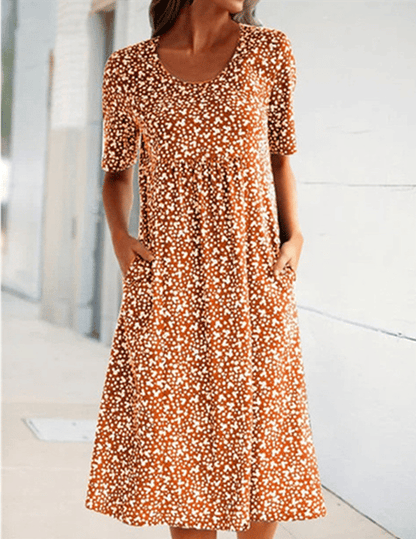 Dove | Round Neck Floral Dress