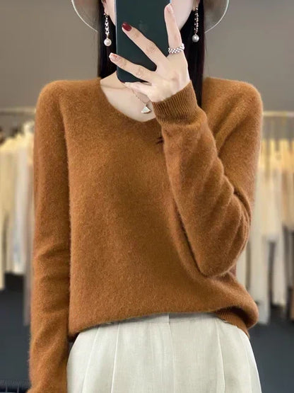 Erica – Loose Knit V-Neck Jumper