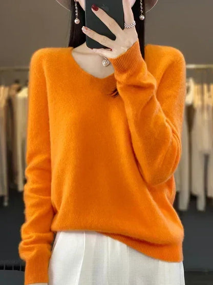 Erica – Loose Knit V-Neck Jumper