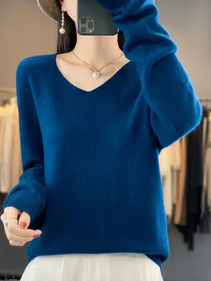 Erica – Loose Knit V-Neck Jumper
