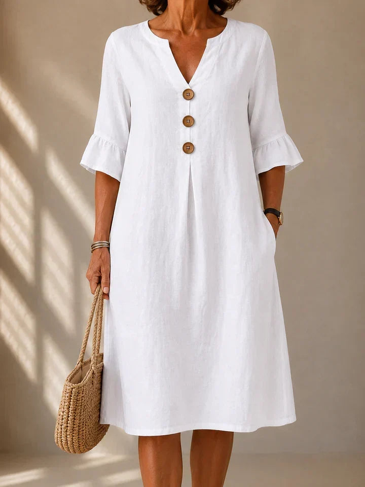 Eleanor – Relaxed Button Midi Dress