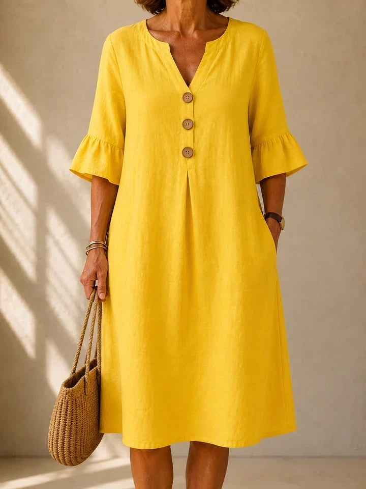 Eleanor – Relaxed Button Midi Dress