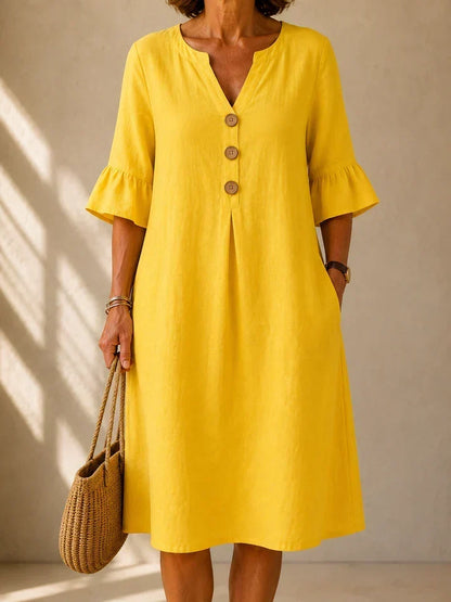 Eleanor – Relaxed Button Midi Dress