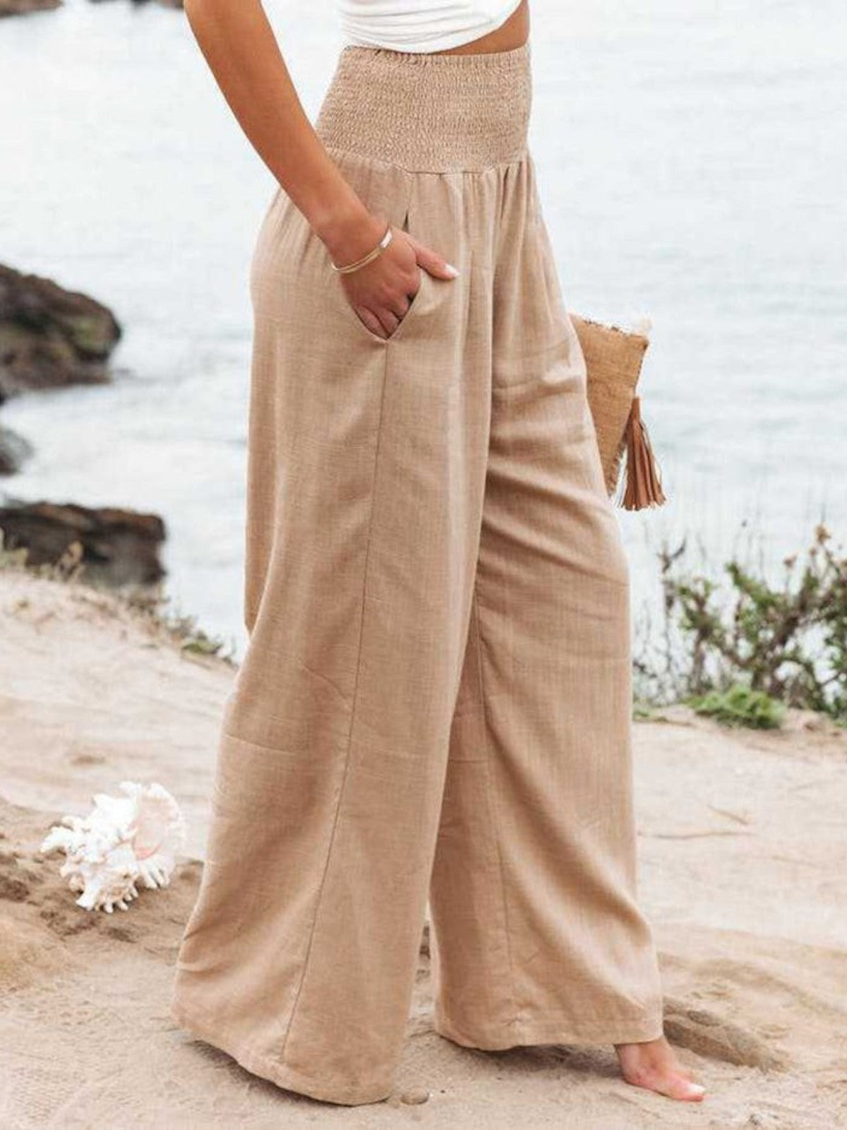 Aurelia | Remi Wide-Leg Linen-Look Pants