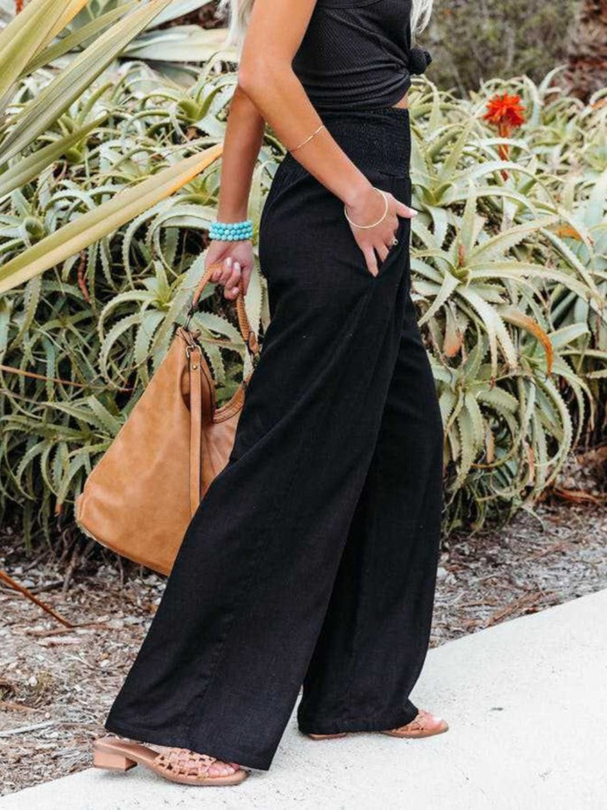Aurelia | Remi Wide-Leg Linen-Look Pants