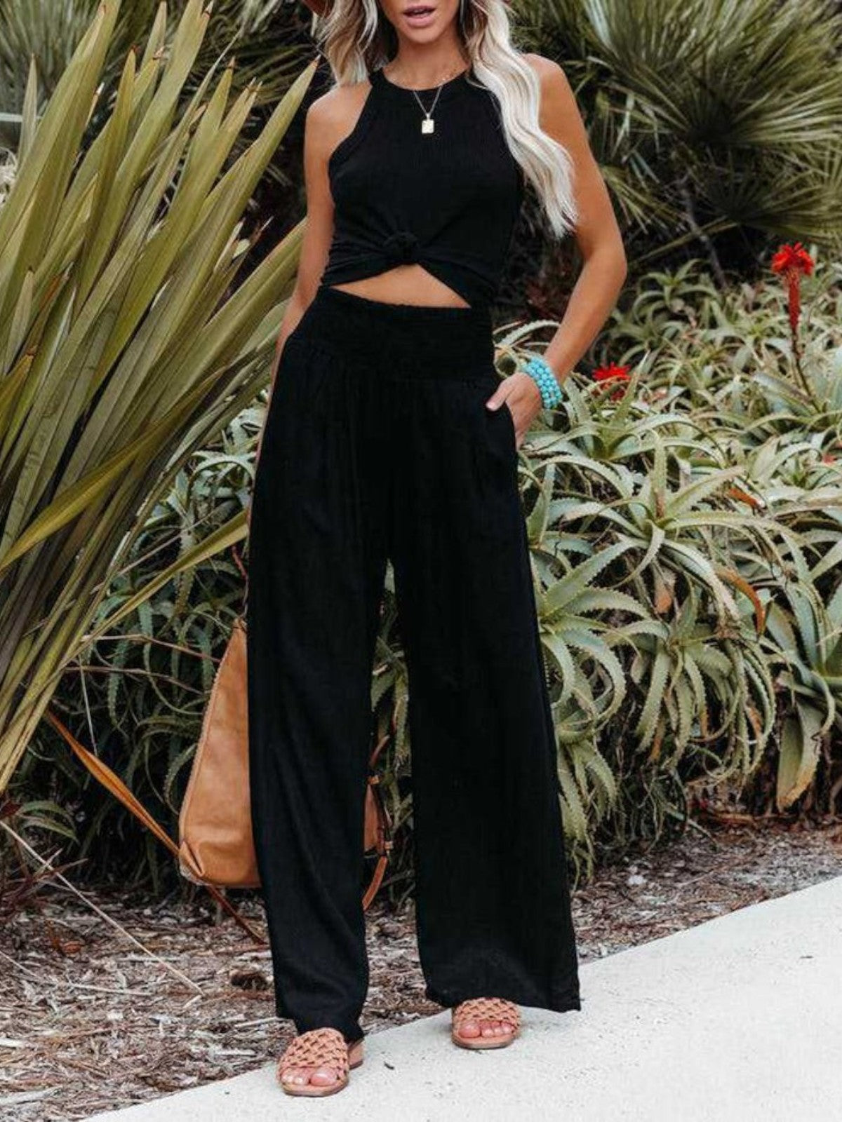 Aurelia | Remi Wide-Leg Linen-Look Pants