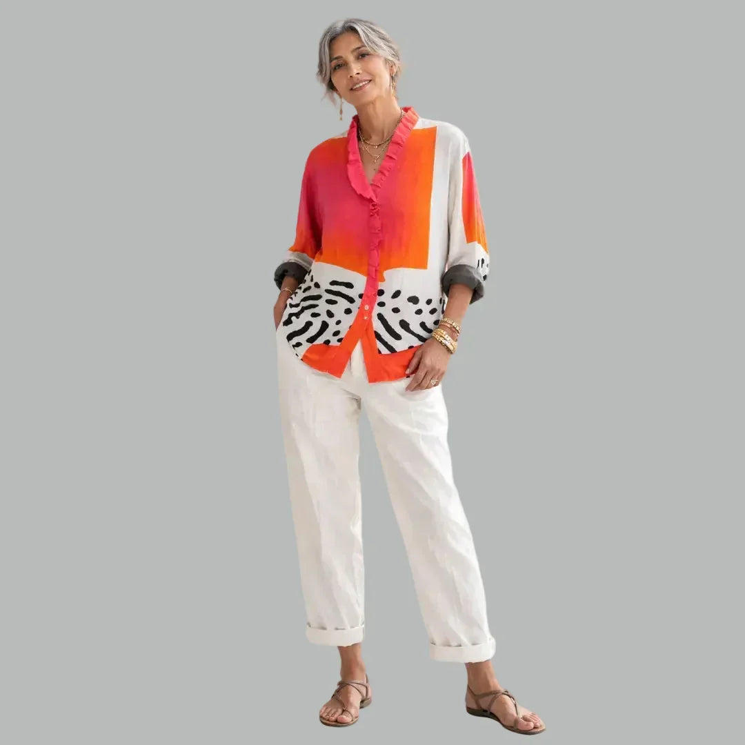 Maree – Relaxed Abstract Print Blouse