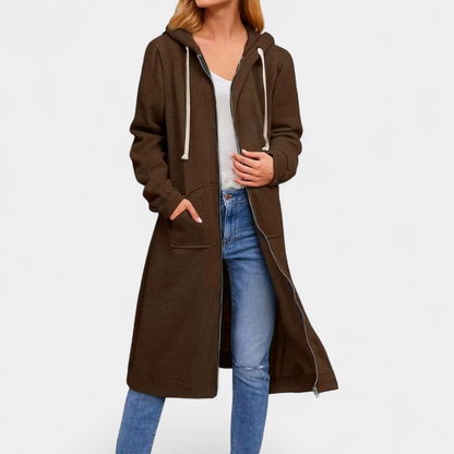 Tina – Relaxed Zip-Up Longline Hoodie