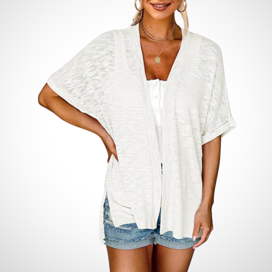 Leila | Stylish Flowy Short Sleeve Cardigan