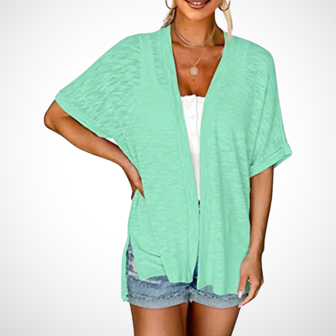 Leila | Stylish Flowy Short Sleeve Cardigan