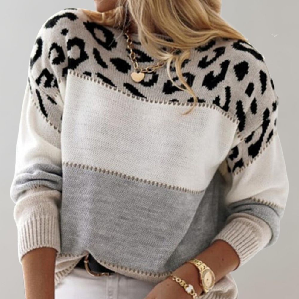 Juanita – Leopard Accent Knit Jumper